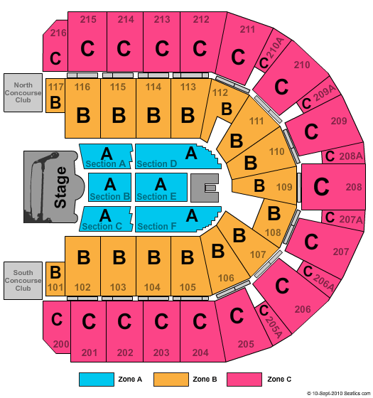 Vibrant Arena at The MARK Carrie Underwood Zone Seating Chart